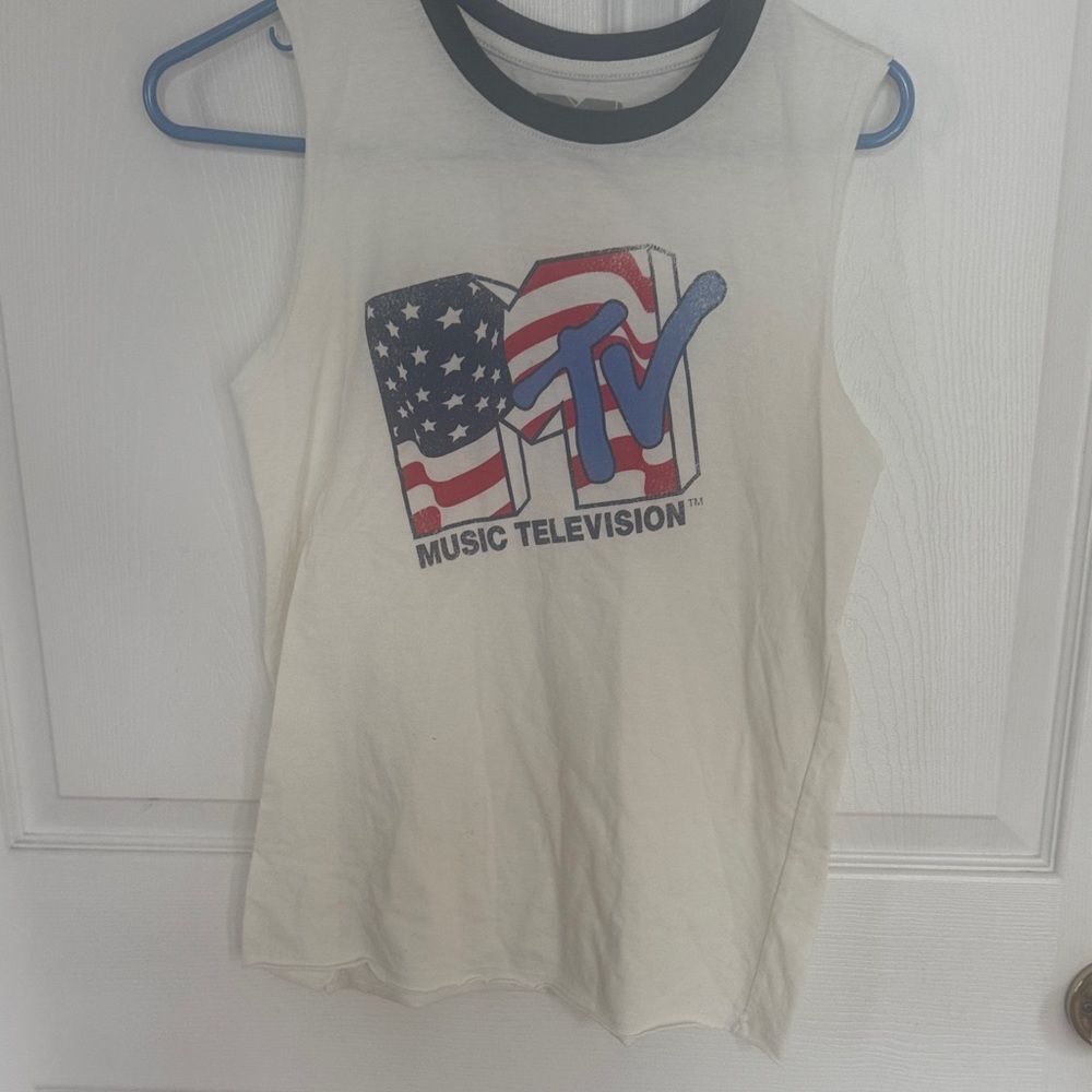 MTV red, white and blue Logo Tee